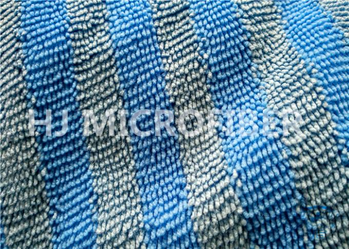 Telas anchas modificadas para requisitos particulares de la microfibra de la fregona de la raya azul para los productos de limpieza
