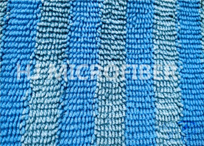 La microfibra azul hecha punto deformación torció la tela de pila para el trapo/el plumero, tejido de poliester
