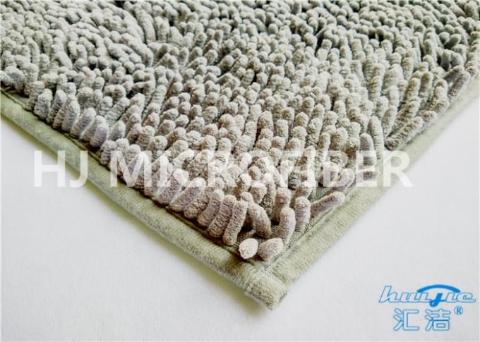 Gris antideslizante de la estera del piso de la cocina de la microfibra del forro de goma grande de la felpilla de la felpa