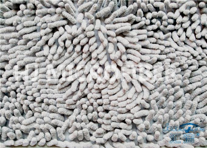 Gris antideslizante de la estera del piso de la cocina de la microfibra del forro de goma grande de la felpilla de la felpa