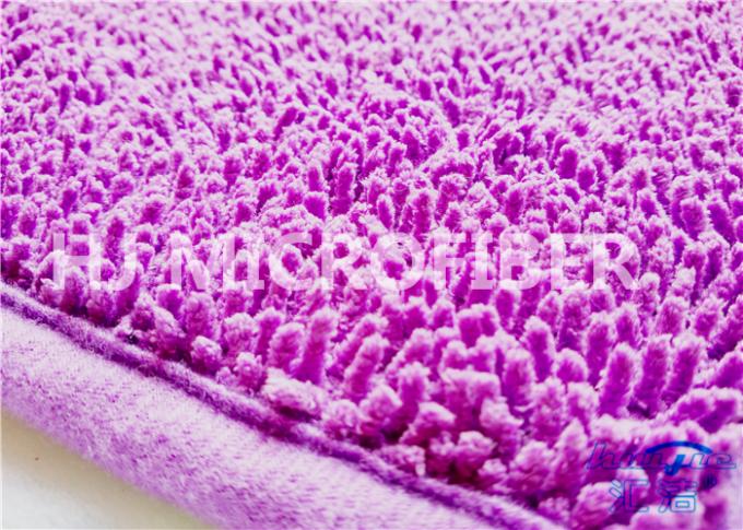 Estera púrpura antideslizante para el uso en el hogar, estera de la microfibra de baño de la microfibra