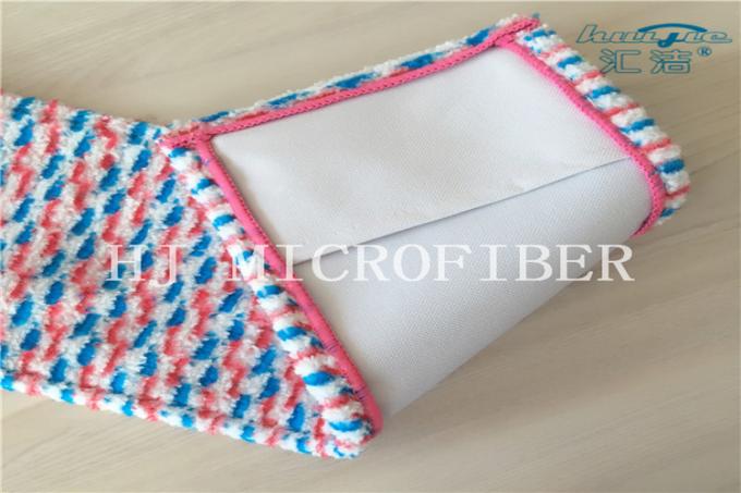 Cojines formados bolsillo teñidos hilado blanco azul rojo del reemplazo de la fregona de las cabezas de la fregona del telar jacquar de la microfibra del color