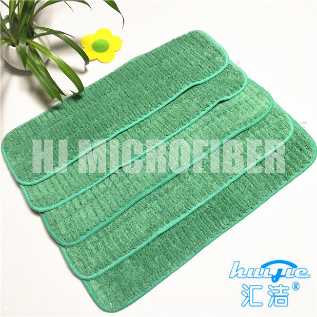 Tela coralina del paño grueso y suave de la microfibra del color verde con las fregonas planas del repuesto del alambre duro de nylon verde para la limpieza casera