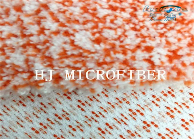 Tela coralina hecha punto mezclada anaranjada del paño grueso y suave de la microfibra con el alambre duro de nylon