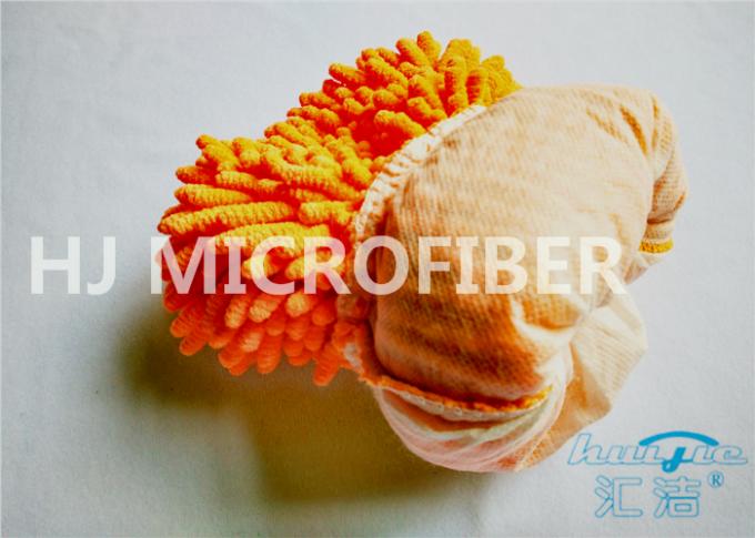 Mitón largo Sunny Orange Quick-Dry, anti-corrosivo del lavado de la microfibra de la felpilla del pelo