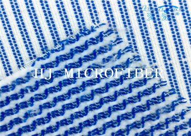 Tela dura blanca mezclada azul del trapo de limpieza del alambre de la tela de Terry de la microfibra del color