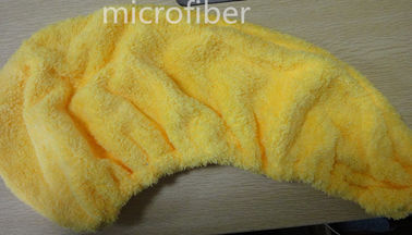 botón coralino del cristal de las toallas secas de pelo del turbante de la microfibra del paño grueso y suave de la mujer 350gsm