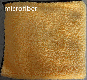 Toalla de costura los 40*40cm 300gsm amarillo de los deportes de la microfibra de la limpieza de la mano del paño grueso y suave coralino