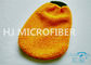 Poliéster coralino anaranjado 4,4&quot; del mitón el 80% del túnel de lavado de la microfibra del paño grueso y suave x 8,8&quot;