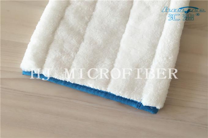 Cojines hechos punto máquina blanca del reemplazo de la fregona de las cabezas de la fregona de la tela de la microfibra del color para la limpieza casera