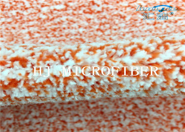 Tela coralina hecha punto mezclada anaranjada del paño grueso y suave de la microfibra con el alambre duro de nylon