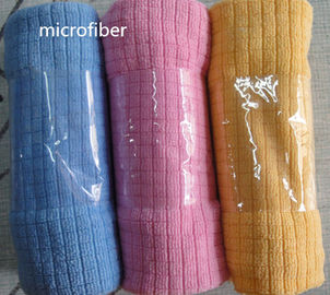 Microfibra toallas de limpieza de la cocina del enrejado del amarillo 260gsm de 30 * de los 40cm para el cuarto de baño del coche