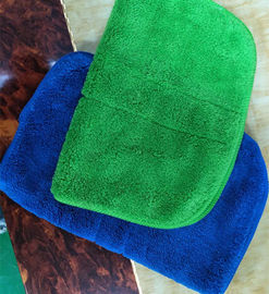 Toallas de cocina de costura del coche del paño grueso y suave coralino colorido verde de la microfibra los 26*36cm 600gsm