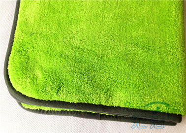 Paño verde de la toalla del buffering de la felpa/arriba de la polvoreda de la microfibra de la absorción para el vidrio de Windows